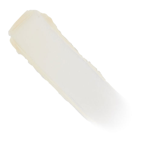 Sheer swipe of ColourPop Lippie Stix Primer, a clear lip primer, shown in a single smooth swatch with balm-like texture and satin finish on a white background.