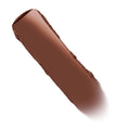 ColourPop Lippie Stix in Sassy glides in a diagonal swatch, revealing a creamy rich chocolate-brown lipstick shade with a smooth finish on a clean white background.