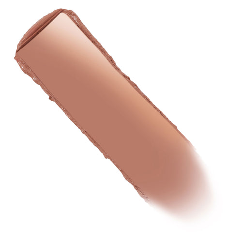 Dream Date ColourPop Lippie Stix swatch gliding diagonally, a creamy nude beige with warm peach undertones, showing a smooth, slightly glossy finish and soft feathered edges on a clean white background.