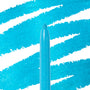Crystal Crush crème gel eyeliner pencil tip delivering vibrant turquoise-blue shimmer, shown with bold diagonal swatches; ColourPop Crème Gel Liner in Crystal Crush highlighting smooth, creamy pigment and precise application.