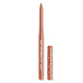 ColourPop Crème Gel Liner in Get Lucid stands uncapped with twist-up tip extended, showing a warm metallic copper eyeliner; matching copper tube with white branding and a doodled cap beside it on a clean white background.
