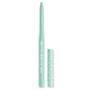 Ice Breaker ColourPop Crème Gel Liner stands uncapped with its twist-up mint-green tip extended, mint tube showing “CRÈME GEL LINER” text, cap beside with white heart, star, and smiley icons on a clean white backdrop.