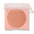 No Rules ColourPop Pressed Powder Blush displayed in a pale pink square compact with a translucent lid half open, revealing a large warm peach pan, photographed on a white background for product detail.