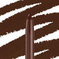 Sunnyvale Crème Gel Liner tip draws bold chocolate-brown strokes across a white backdrop, showcasing the creamy, long-wearing finish of the ColourPop Crème Gel Liner.
