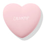 Sweetheart ColourPop Pressed Powder Blush compact rests closed, showing the COLOURPOP logo on a pastel pink heart-shaped case against a white background with a soft shadow.
