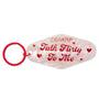 Pearlescent pink motel-style keychain reading “Talk Flirty To Me” with red hearts, a red split ring, and ColourPop logo, the Flirty Talk accessory from ColourPop Tools and Accessories.