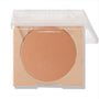 Talk to the Palm ColourPop Pressed Powder Bronzer displaying a warm tan round pan in a nude square compact, clear lid half open, centered on a white background.