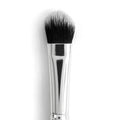 ColourPop Large Shader Brush makeup brush featuring dense, rounded black‑to‑white duo-fiber bristles and a polished silver ferrule, designed to pack and blend eyeshadow on lids, shown close-up on a white background.